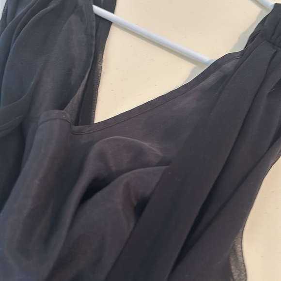 Black Sheer Lined Dress with Mint Green Belt for Sale! - Picture 5 of 5